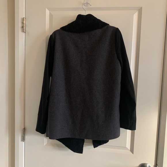 Splendid Mixed Media Teddy Wool Leather Wrap Jacket Size Medium - Picture 5 of 10